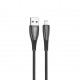 Cable qcharx berlin usb a lightning 3a - 1 m - zinc negro cordon grueso tacto suave